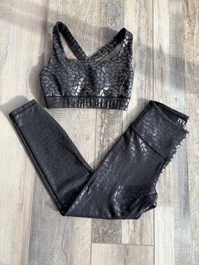 IVL Collective Black Foil Chi Chi Bra & Leggings Set